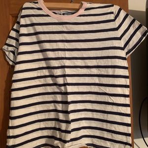 Blue and white striped tee